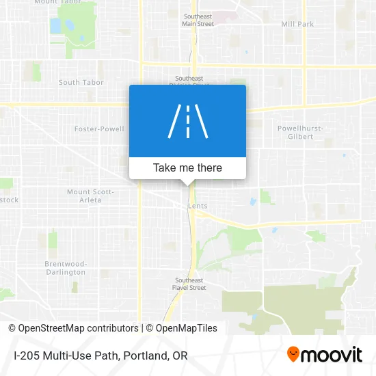 I-205 Multi-Use Path map