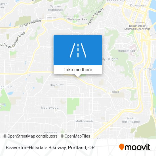 Beaverton-Hillsdale Bikeway map