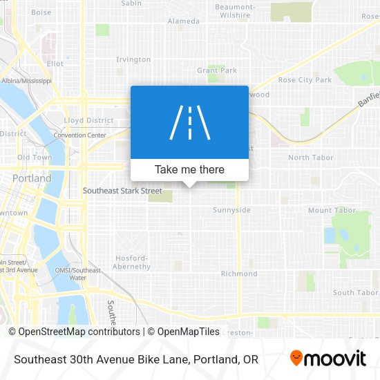 Southeast 30th Avenue Bike Lane map