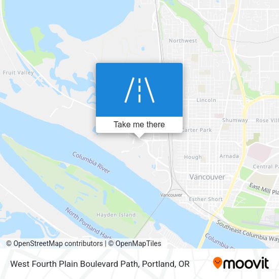Mapa de West Fourth Plain Boulevard Path