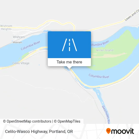 Celilo-Wasco Highway map