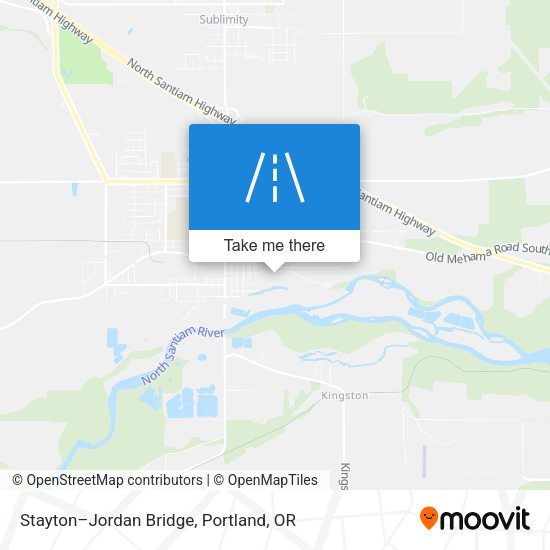 Stayton–Jordan Bridge map