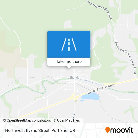 Northwest Evans Street map