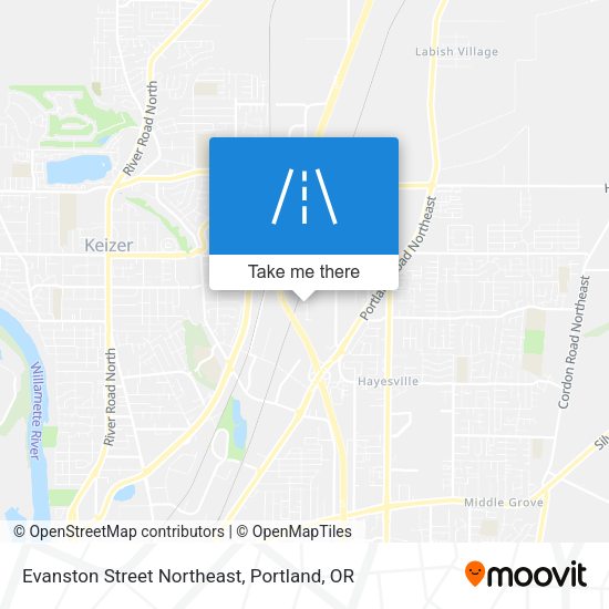 Mapa de Evanston Street Northeast