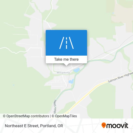 Northeast E Street map