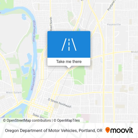 Mapa de Oregon Department of Motor Vehicles