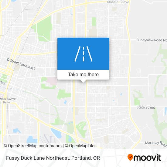 Fussy Duck Lane Northeast map