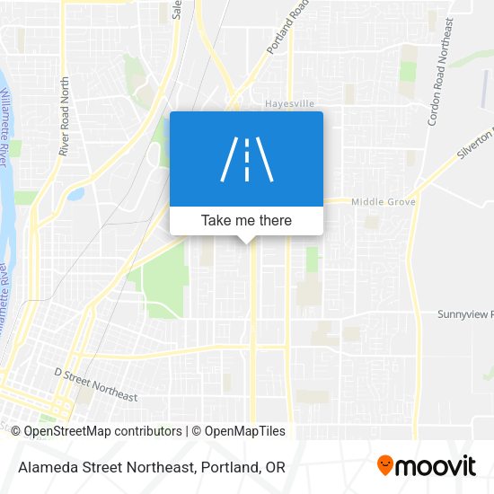 Alameda Street Northeast map