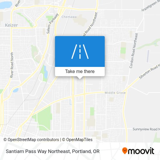 Santiam Pass Way Northeast map