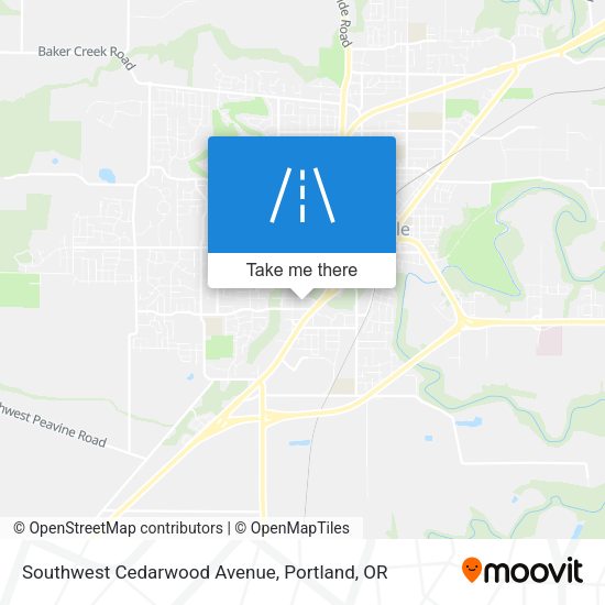 Southwest Cedarwood Avenue map