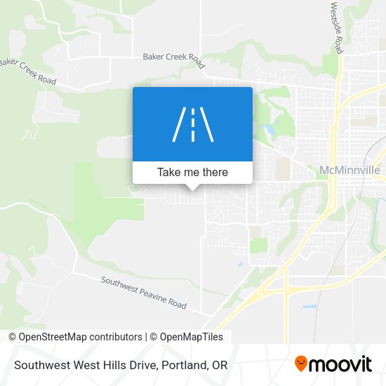 Mapa de Southwest West Hills Drive