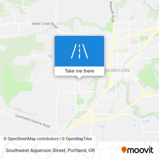 Southwest Apperson Street map