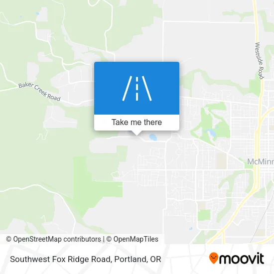 Southwest Fox Ridge Road map