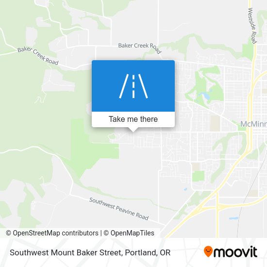 Southwest Mount Baker Street map