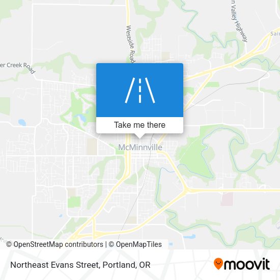 Northeast Evans Street map