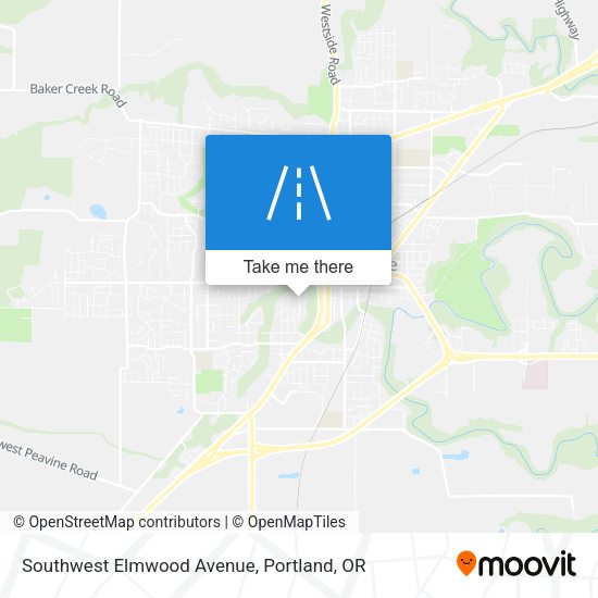Southwest Elmwood Avenue map