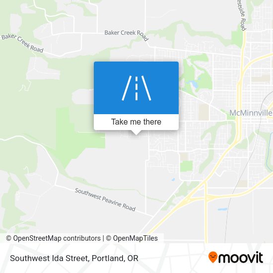 Southwest Ida Street map