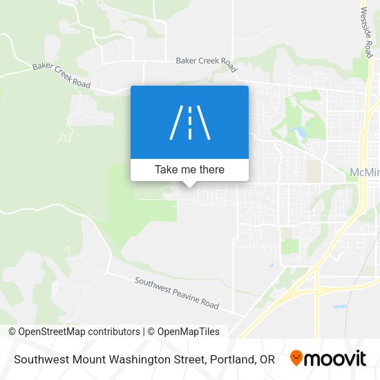 Southwest Mount Washington Street map