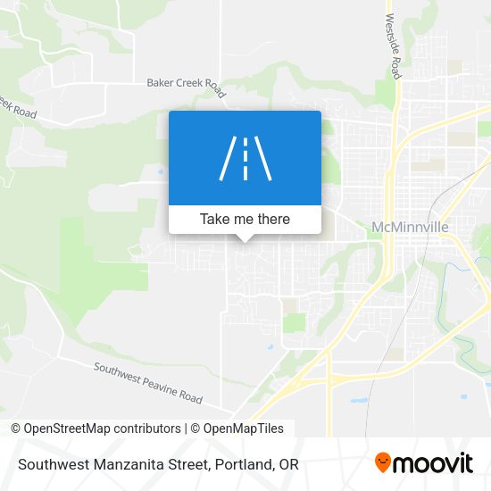 Southwest Manzanita Street map