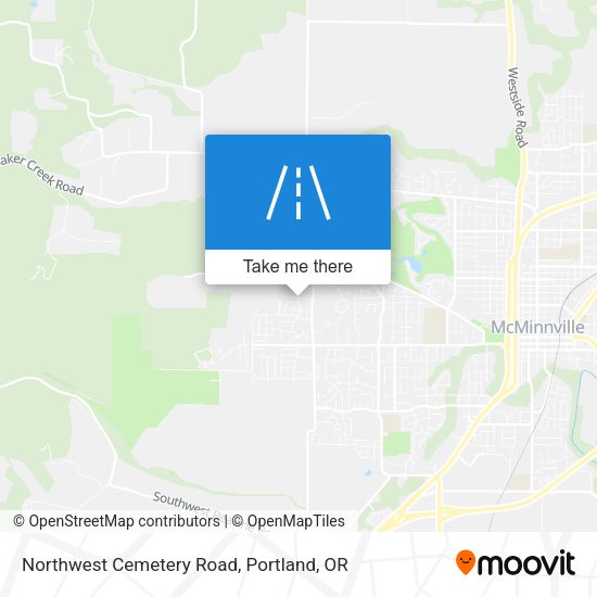 Northwest Cemetery Road map