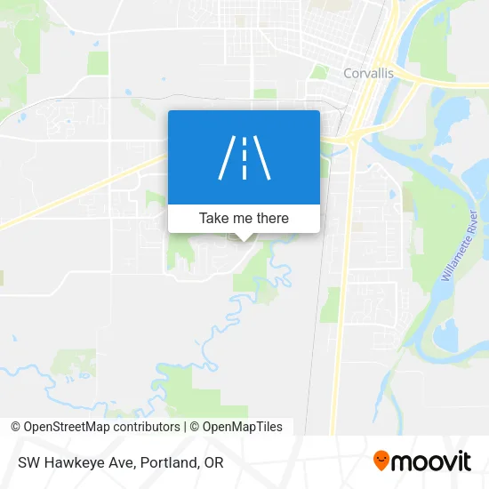 SW Hawkeye Ave map