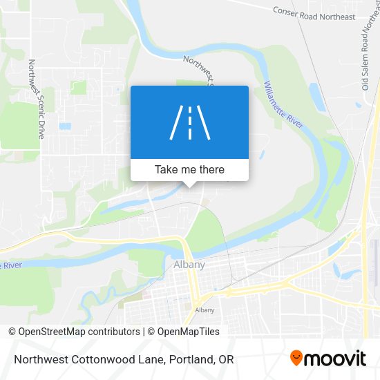 Northwest Cottonwood Lane map