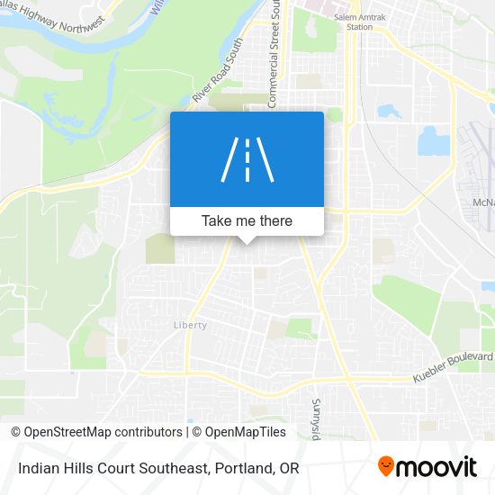 Mapa de Indian Hills Court Southeast