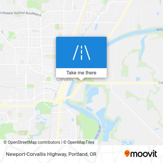 Newport-Corvallis Highway map