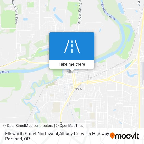 Ellsworth Street Northwest;Albany-Corvallis Highway map