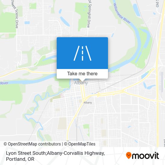 Lyon Street South;Albany-Corvallis Highway map