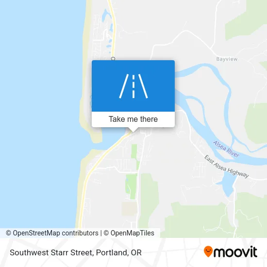 Southwest Starr Street map