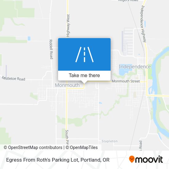 Mapa de Egress From Roth's Parking Lot