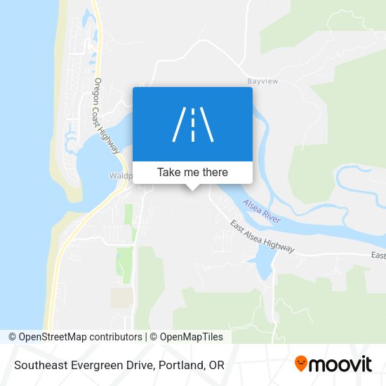Southeast Evergreen Drive map