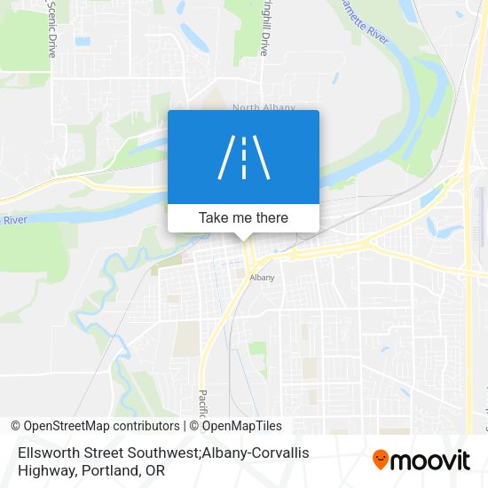 Mapa de Ellsworth Street Southwest;Albany-Corvallis Highway