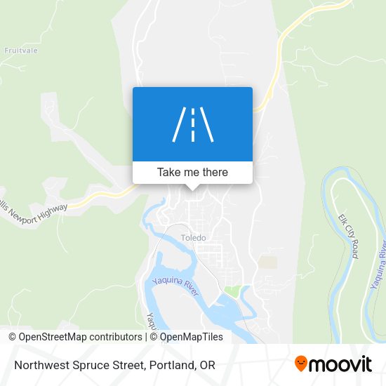Northwest Spruce Street map