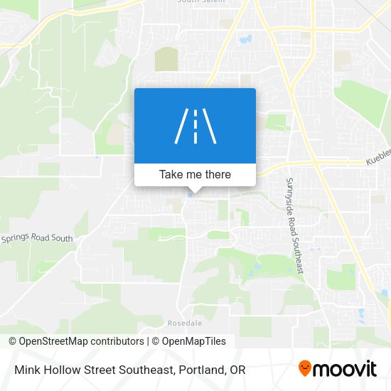 Mink Hollow Street Southeast map