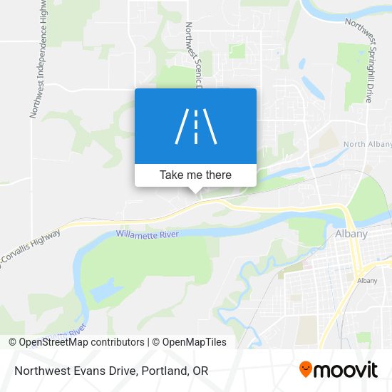 Northwest Evans Drive map
