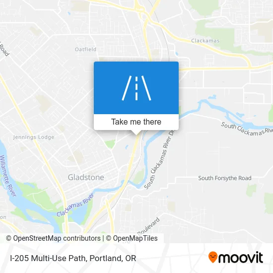 I-205 Multi-Use Path map