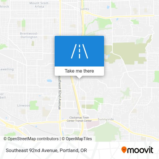 Southeast 92nd Avenue map