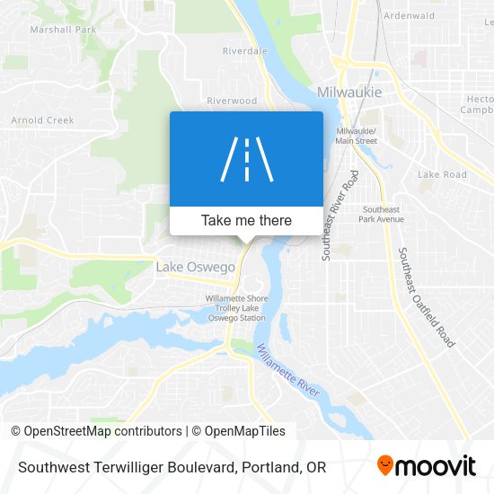 Mapa de Southwest Terwilliger Boulevard