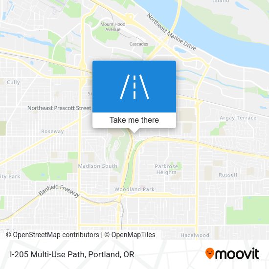 I-205 Multi-Use Path map