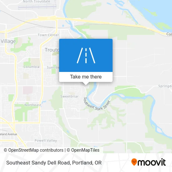 Southeast Sandy Dell Road map