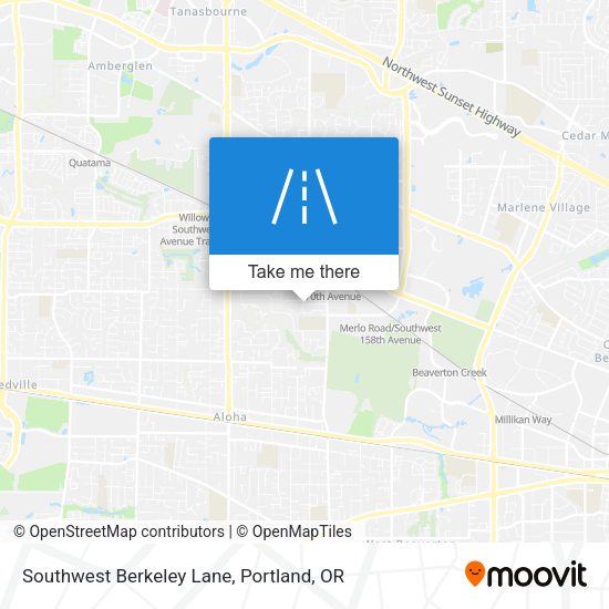 Southwest Berkeley Lane map