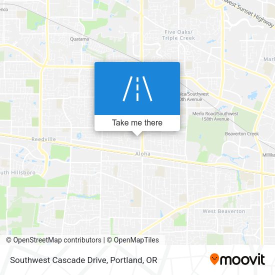 Southwest Cascade Drive map