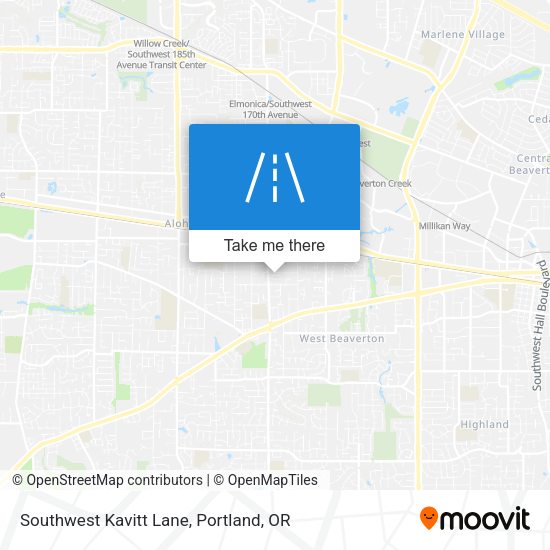 Southwest Kavitt Lane map
