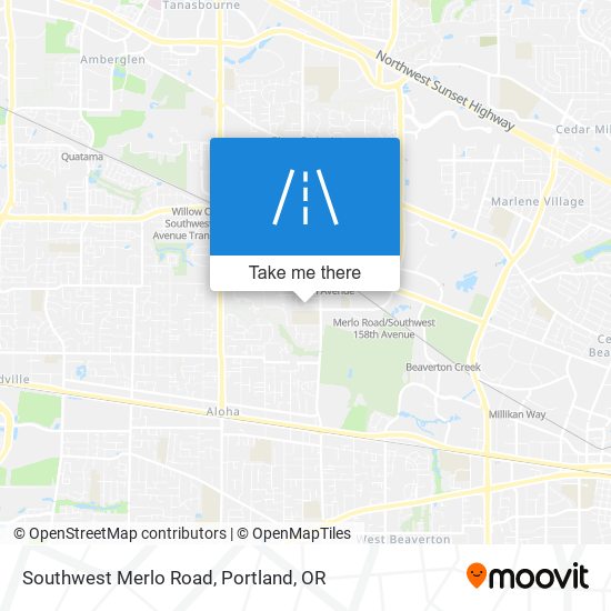 Southwest Merlo Road map