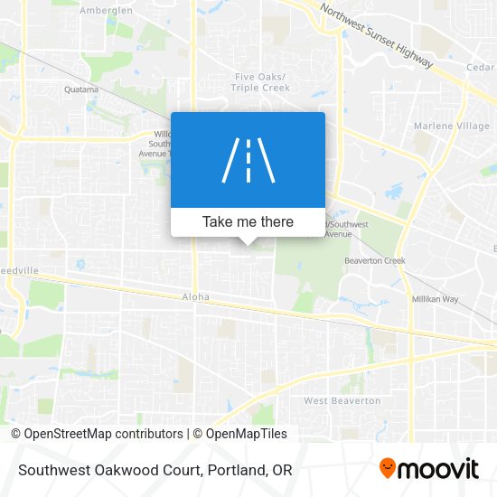Southwest Oakwood Court map