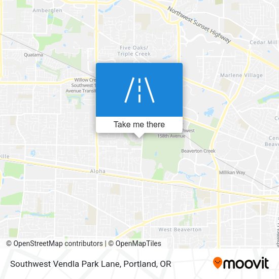 Southwest Vendla Park Lane map