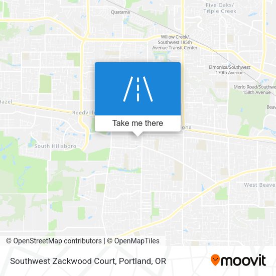 Southwest Zackwood Court map