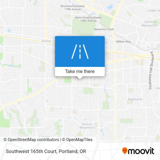 Southwest 165th Court map
